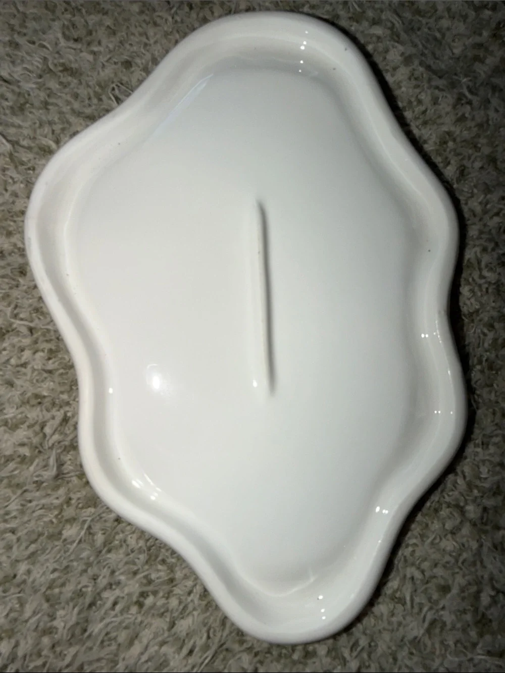 White Organic-Shaped Decorative Tray - Unbranded